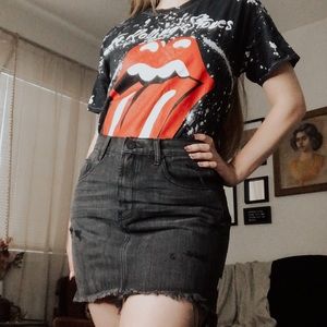 One Teaspoon Distressed Denim Skirt